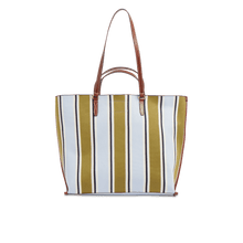 Carica l'immagine nel visualizzatore di Gallery, The Bridge Luna Beach Bag Riga Multi - Marrone - STANGA Pelletteria
