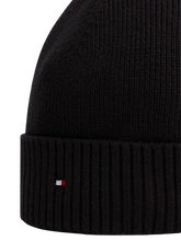 Carica l'immagine nel visualizzatore di Gallery, Tommy Hilfiger Berretto con Cashmere e Bandierina Ricamata Nero - STANGA Pelletteria