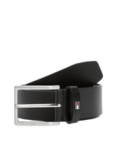 Carica l'immagine nel visualizzatore di Gallery, Tommy Hilfiger Cintura Denton in Pelle con Bandierina Nero - STANGA Pelletteria
