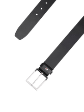 Carica l'immagine nel visualizzatore di Gallery, Tommy Hilfiger Cintura Denton in Pelle con Bandierina Nero - STANGA Pelletteria