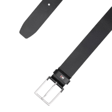 Carica l'immagine nel visualizzatore di Gallery, Tommy Hilfiger Cintura Denton in Pelle con Bandierina Nero - STANGA Pelletteria
