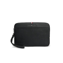 Carica l'immagine nel visualizzatore di Gallery, Tommy Hilfiger Pochette Con Logo In Metallo Black - STANGA Pelletteria