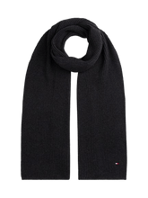 Carica l'immagine nel visualizzatore di Gallery, Tommy Hilfiger Sciarpa a Coste con Bandierina Ricamata Grigio Scuro - STANGA Pelletteria