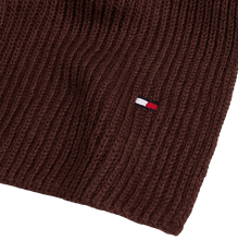 Carica l'immagine nel visualizzatore di Gallery, Tommy Hilfiger Sciarpa a Coste con Bandierina Ricamata Marrone - STANGA Pelletteria