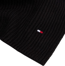 Carica l'immagine nel visualizzatore di Gallery, Tommy Hilfiger Sciarpa a Coste con Bandierina Ricamata Nero - STANGA Pelletteria