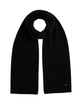 Carica l'immagine nel visualizzatore di Gallery, Tommy Hilfiger Sciarpa a Coste con Bandierina Ricamata Nero - STANGA Pelletteria