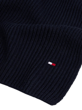 Carica l'immagine nel visualizzatore di Gallery, Tommy Hilfiger Sciarpa a Coste con Bandierina Ricamata Space Blue - STANGA Pelletteria
