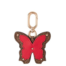 Carica l'immagine nel visualizzatore di Gallery, Borbonese Portachiavi Farfalla Op/ Naturale Coral Red - STANGA Pelletteria