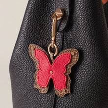 Carica l'immagine nel visualizzatore di Gallery, Borbonese Portachiavi Farfalla Op/ Naturale Coral Red - STANGA Pelletteria