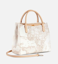 Carica l'immagine nel visualizzatore di Gallery, Geo White Borsa piccola a mano con tracolla - STANGA Pelletteria