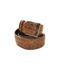 Carica l'immagine nel visualizzatore di Gallery, Orciani Cintura classica Cocco Fianco Lucido in coccodrillo 3 cm Miele - STANGA Pelletteria