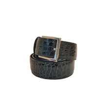 Carica l'immagine nel visualizzatore di Gallery, Orciani Cintura classica Cocco Fianco Lucido in coccodrillo 3 cm Verde - STANGA Pelletteria