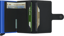 Carica l'immagine nel visualizzatore di Gallery, Secrid Miniwallet Matte Black & Blue - STANGA Pelletteria