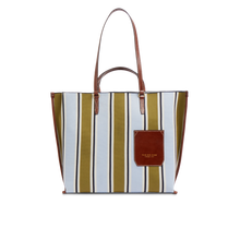 Carica l'immagine nel visualizzatore di Gallery, The Bridge Luna Beach Bag Riga Multi-Marrone
