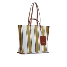 Carica l'immagine nel visualizzatore di Gallery, The Bridge Luna Beach Bag Riga Multi-Marrone

