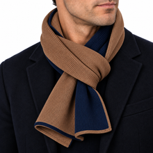 Carica l'immagine nel visualizzatore di Gallery, Riviera Collo In Cashmere Con Asola Passante Bicolore Legno/Notturno
