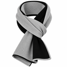 Carica l'immagine nel visualizzatore di Gallery, Riviera Collo In Cashmere Con Asola Passante Bicolore Gris1/Nero
