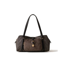 Carica l'immagine nel visualizzatore di Gallery, Borbonese Borsa Poche Bauletto Medium Suede/Catrame
