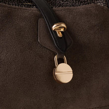 Carica l'immagine nel visualizzatore di Gallery, Borbonese Borsa Poche Bauletto Medium Suede/Catrame
