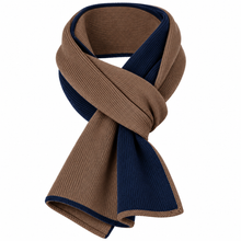 Carica l'immagine nel visualizzatore di Gallery, Riviera Collo In Cashmere Con Asola Passante Bicolore Legno/Notturno

