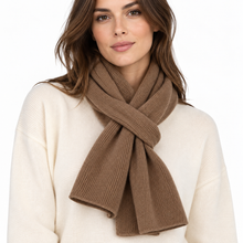 Carica l'immagine nel visualizzatore di Gallery, Riviera Collo In Cashmere Con Asola Donna Legno

