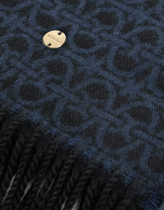 Coccinelle Monogram Sciarpa Multi Blu Denim