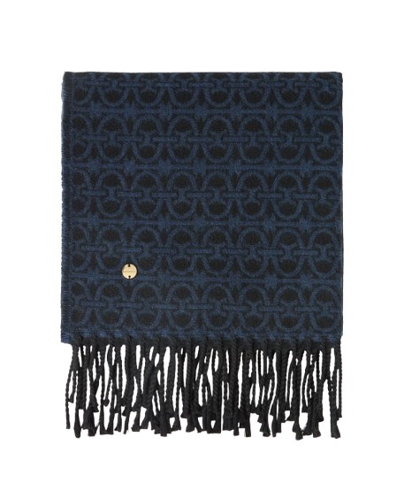 Coccinelle Monogram Sciarpa Multi Blu Denim