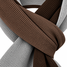 Carica l'immagine nel visualizzatore di Gallery, Riviera Collo In Cashmere Con Asola Passante Bicolore Brown/Gris2
