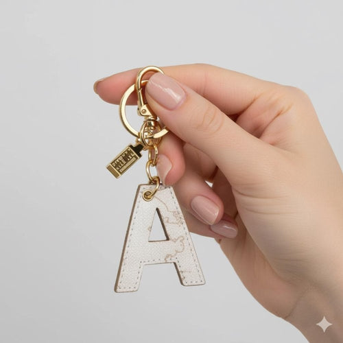 Alviero Martini 1^ Classe Portachiavi Geo White Lettera A - STANGA Pelletteria