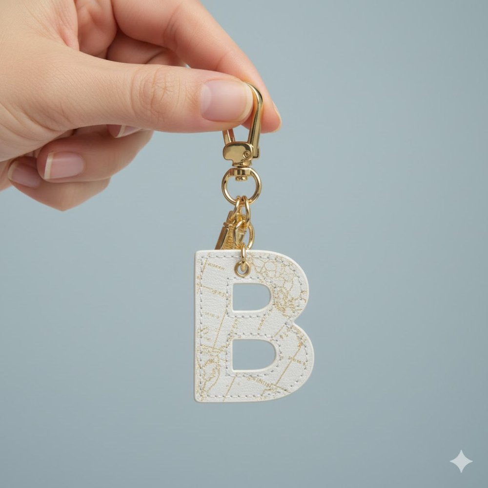Alviero Martini 1^ Classe Portachiavi Geo White Lettera B P00B - STANGA Pelletteria