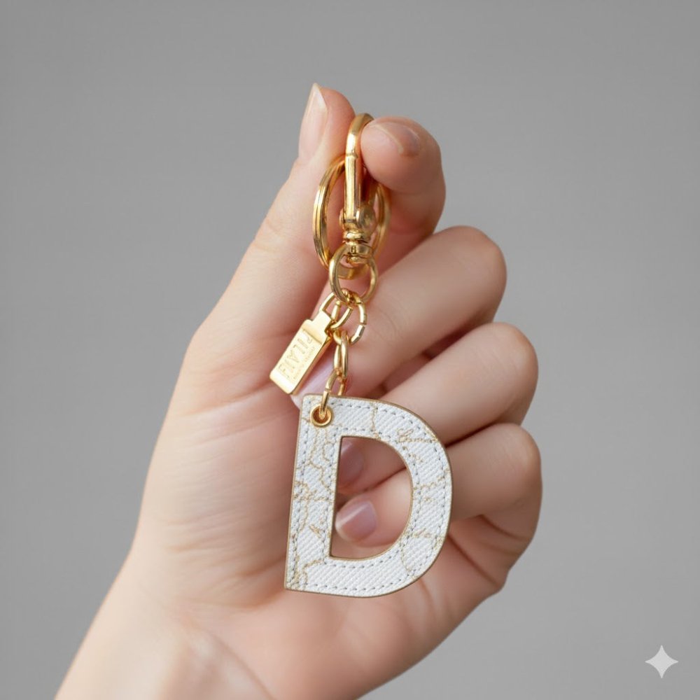Alviero Martini 1^ Classe Portachiavi Geo White Lettera D P00D - STANGA Pelletteria