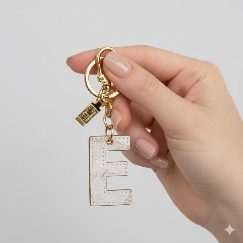 Alviero Martini 1^ Classe Portachiavi Geo White Lettera E P00E - STANGA Pelletteria