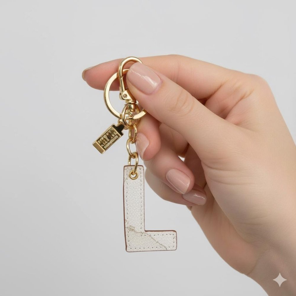 Alviero Martini 1^ Classe Portachiavi Geo White Lettera L P00L - STANGA Pelletteria