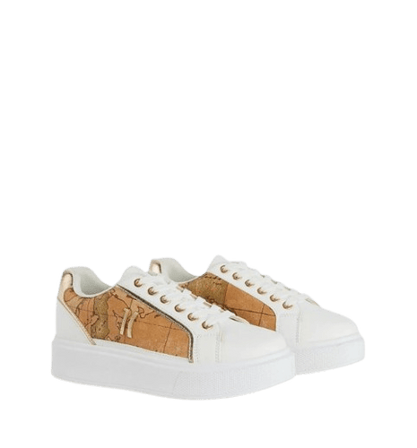 Alviero Martini 1^ Classe Sneakers Sneaker in eco nappa con lati Geo Classic e logo 1C Bianche - STANGA Pelletteria