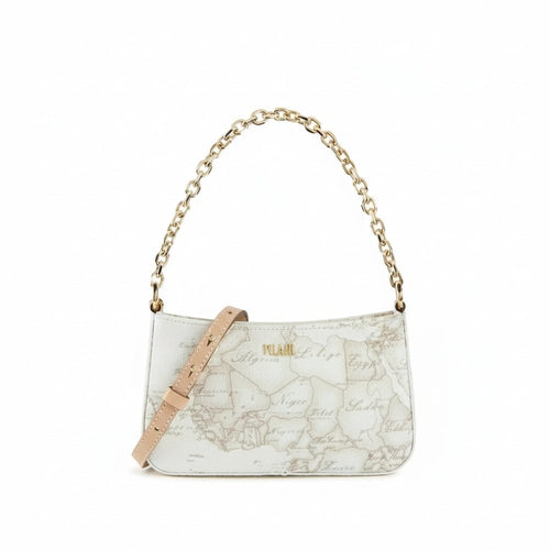 Alviero Martini 1^A Classe Borsa Pochette Con Tracolla in Tessuto Geo White Bianca M045 - STANGA Pelletteria