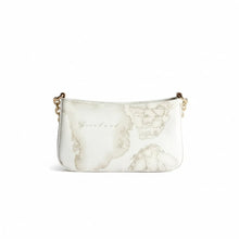 Carica l'immagine nel visualizzatore di Gallery, Alviero Martini 1^A Classe Borsa Pochette Con Tracolla in Tessuto Geo White Bianca M045 - STANGA Pelletteria
