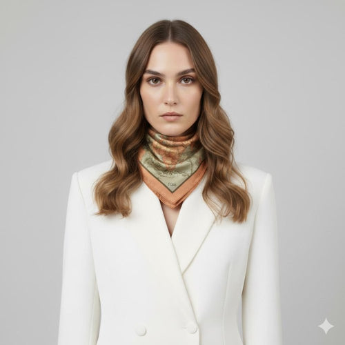 Alviero Martini 1^Classe Foulard Doppio Geo 90x90 Salvia - STANGA Pelletteria