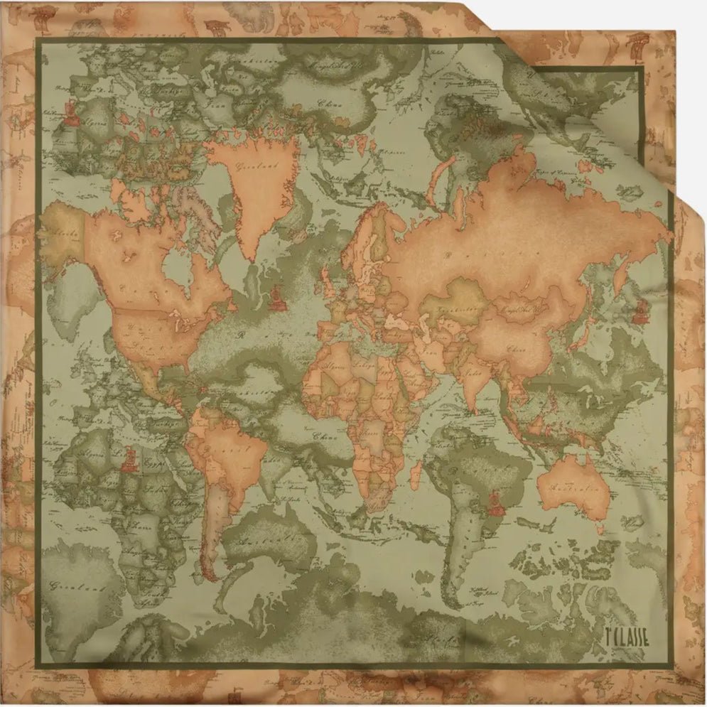 Alviero Martini 1^Classe Foulard Doppio Geo 90x90 Salvia - STANGA Pelletteria