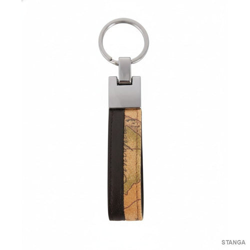 Alviero Martini 1^Classe Geo Classic Portachiavi Con Anello in Pelle Nero - STANGA Pelletteria