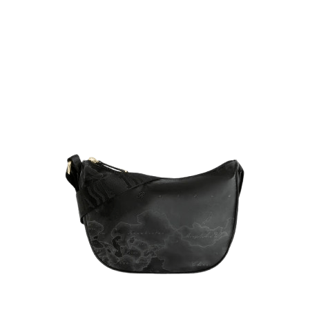 Alviero Martini 1^Classe Geo Soft Tracolla a Mezza Luna Piccola Black - STANGA Pelletteria