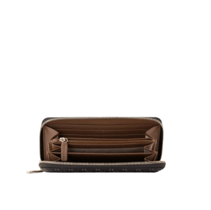 Alviero Martini 1^Classe High Monogram Geo Portafoglio Zip Around Cioccolato - STANGA Pelletteria