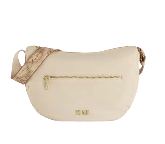 Alviero Martini 1^Classe Nylon Eco Vibe tracolla a mezzaluna grande Avorio - STANGA Pelletteria