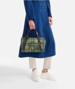 Alviero Martini 1^classe Tartan Soul Bauletto Verde Muschio - STANGA Pelletteria