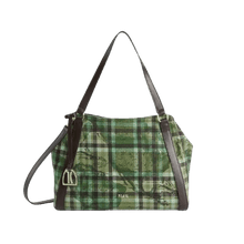 Carica l&#39;immagine nel visualizzatore di Gallery, Alviero Martini 1^classe Tartan Soul Borsa a Mano Verde Muscio - STANGA Pelletteria
