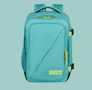 American Tourister Zaino Take2cabin S Dusty Turquoise/Lime - STANGA Pelletteria