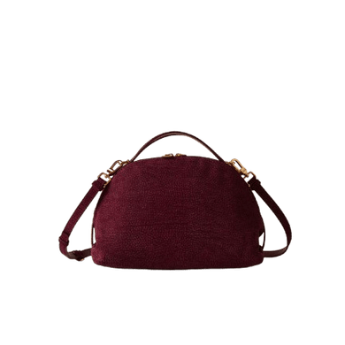 Borbonese Bauletto Sexi S Camoscio Merlot - STANGA Pelletteria