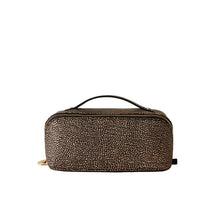 Carica l'immagine nel visualizzatore di Gallery, Borbonese Beauty Case Con Maniglia Op Naturale/ Black - STANGA Pelletteria
