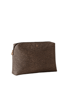 Borbonese Beauty Case Medium OP Natural/Black - STANGA Pelletteria