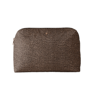 Borbonese Beauty Case Medium OP Natural/Black - STANGA Pelletteria