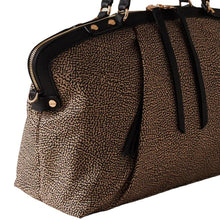 Carica l'immagine nel visualizzatore di Gallery, Borbonese Borsa Frame Bauletto Medium Op Naturale/Black - STANGA Pelletteria
